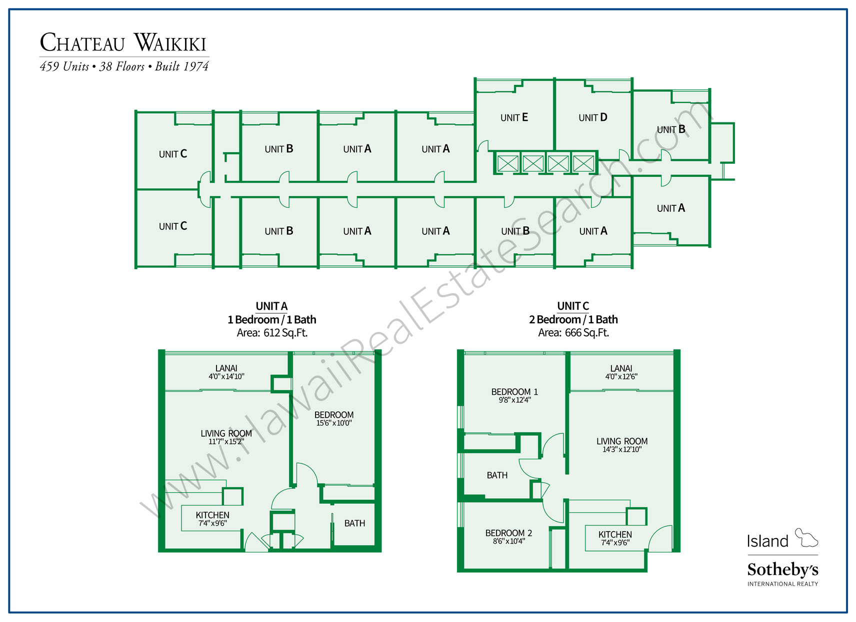 Chateau Waikiki Property Map and Floor Plans